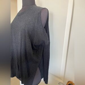 All Saints, gray sweater. Shoulder cut outs side slits. Size M